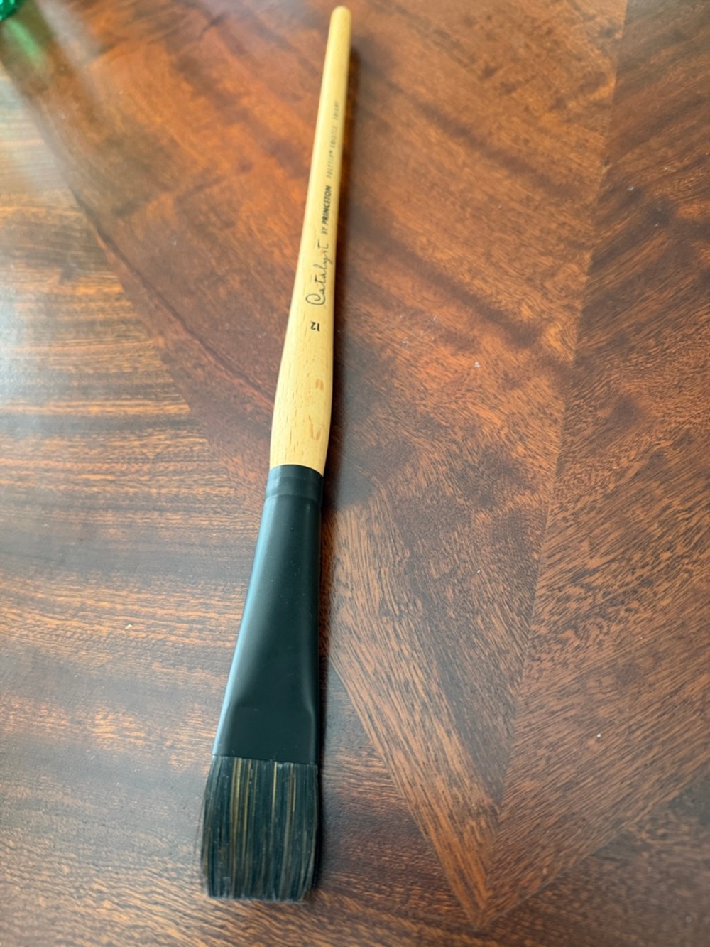 Pab Catalyst Polytip Flat Wood Handle Flat Paint Brush - Natural + Black 12